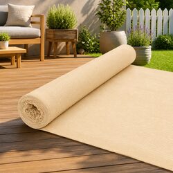 Beige HDPE Privacy Net 1.5m x 25m for Garden Shade