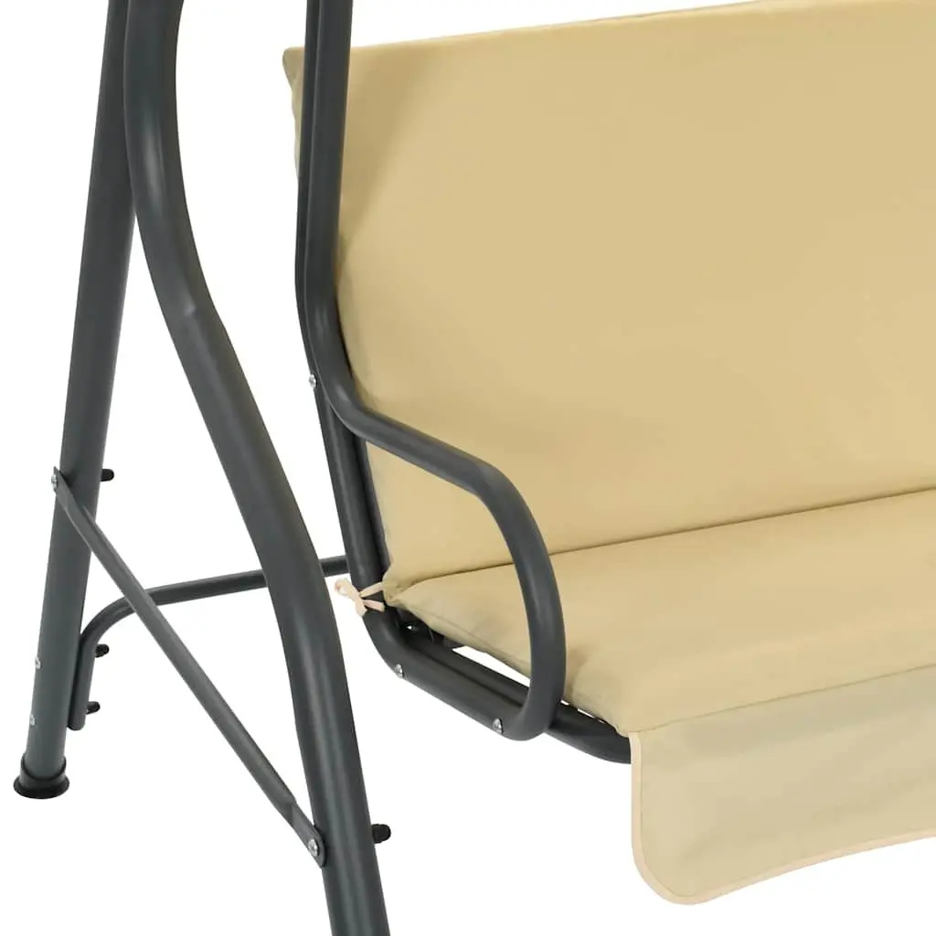 White Garden Swing Bench with Canopy Shade