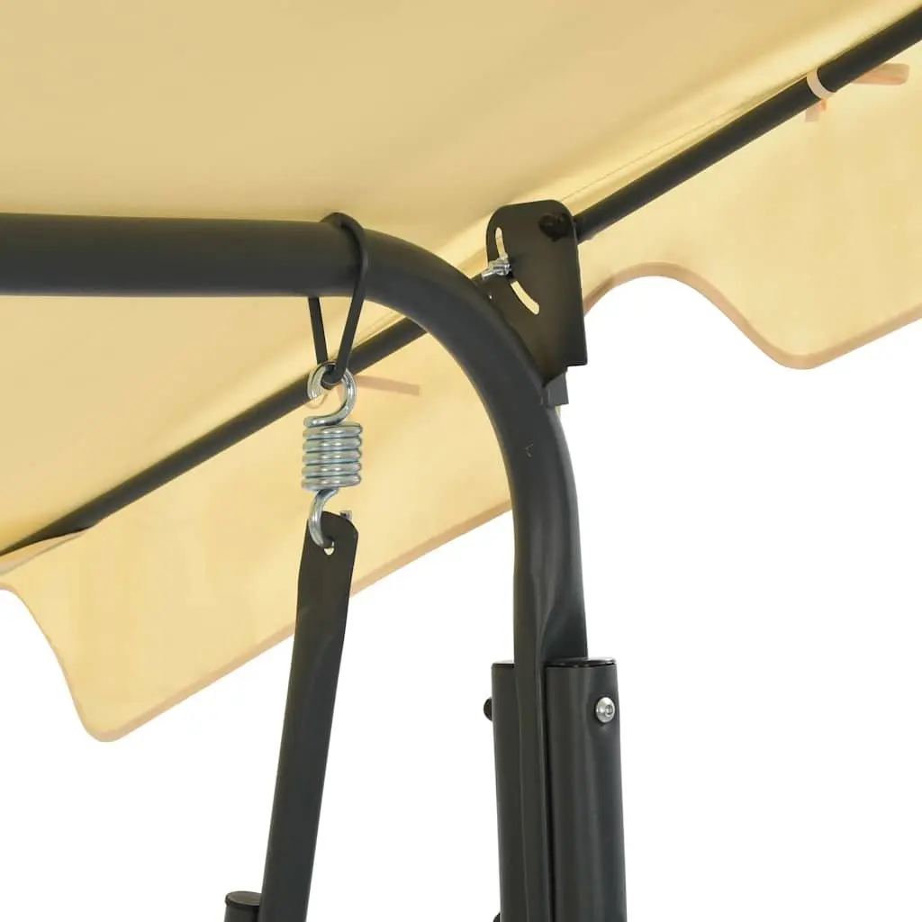 White Garden Swing Bench with Canopy Shade