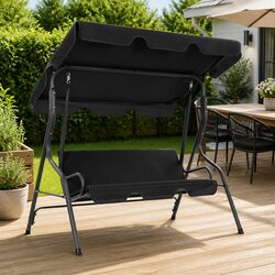 Garden Swing Bench Outdoor Patio Chair Canopy Shade Relaxing Seat Anthracite
