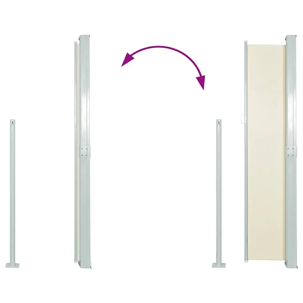 Retractable Side Awning Polyester 140 x 300 cm Cream