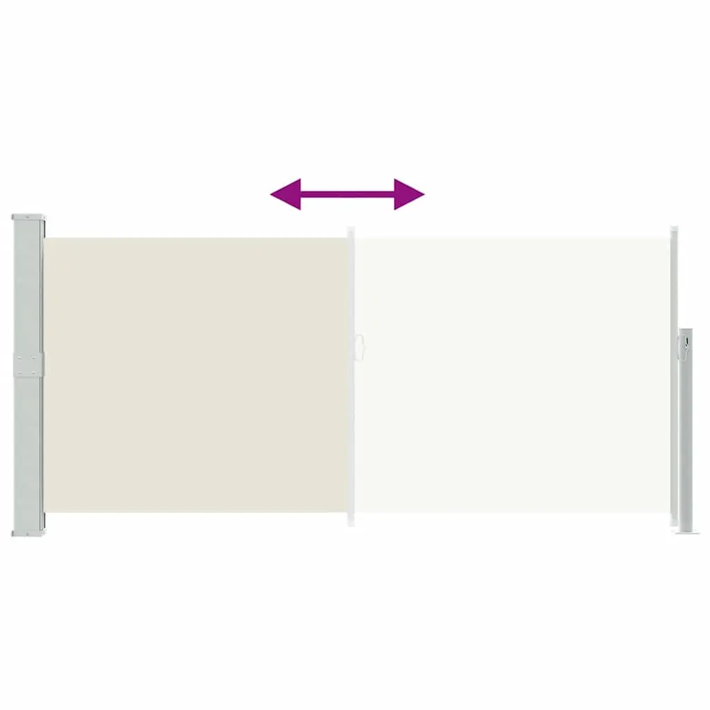 Retractable Side Awning Polyester 140 x 300 cm Cream