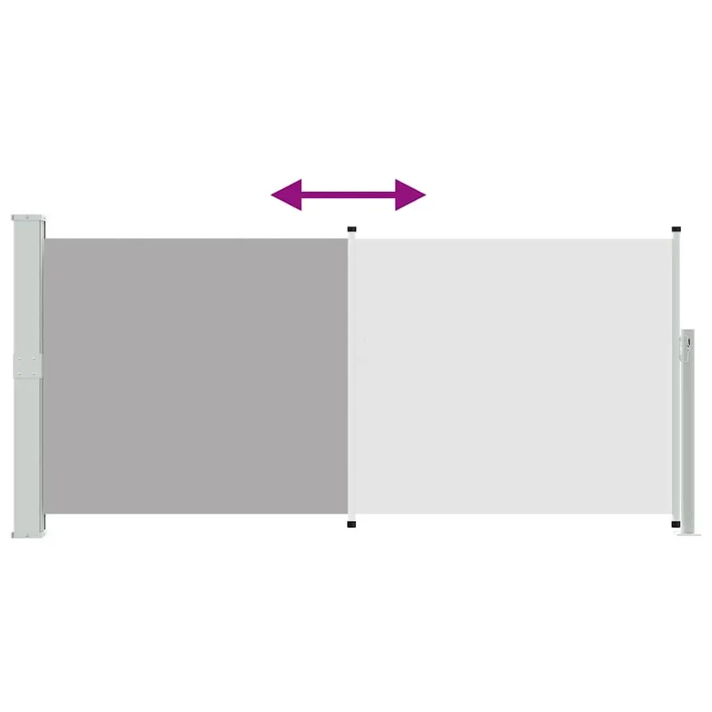 Retractable Side Awning UV-proof Polyester 140 x 300 cm Grey