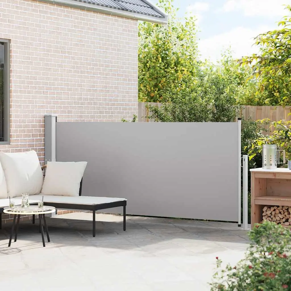 Retractable Side Awning UV-proof Polyester 140 x 300 cm Grey