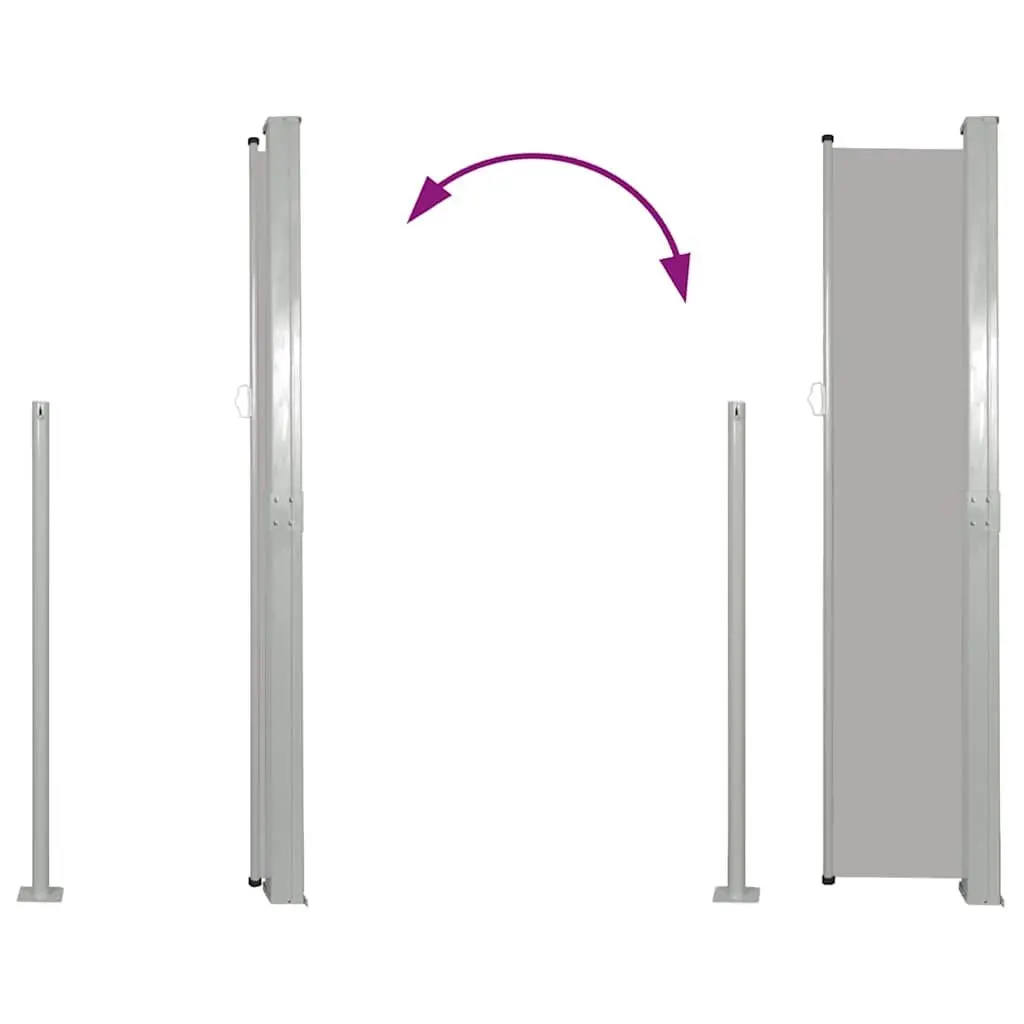Retractable Side Awning UV-proof Polyester 140 x 300 cm Grey