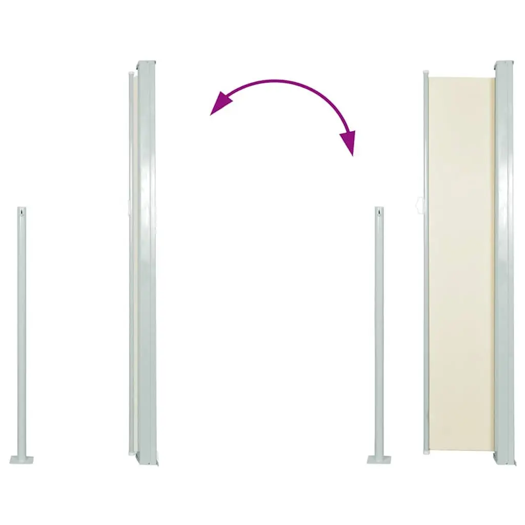 Retractable Side Awning Polyester 117x314cm Cream