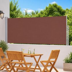 Durable 120 x 300 cm Retractable Side Awning in Brown