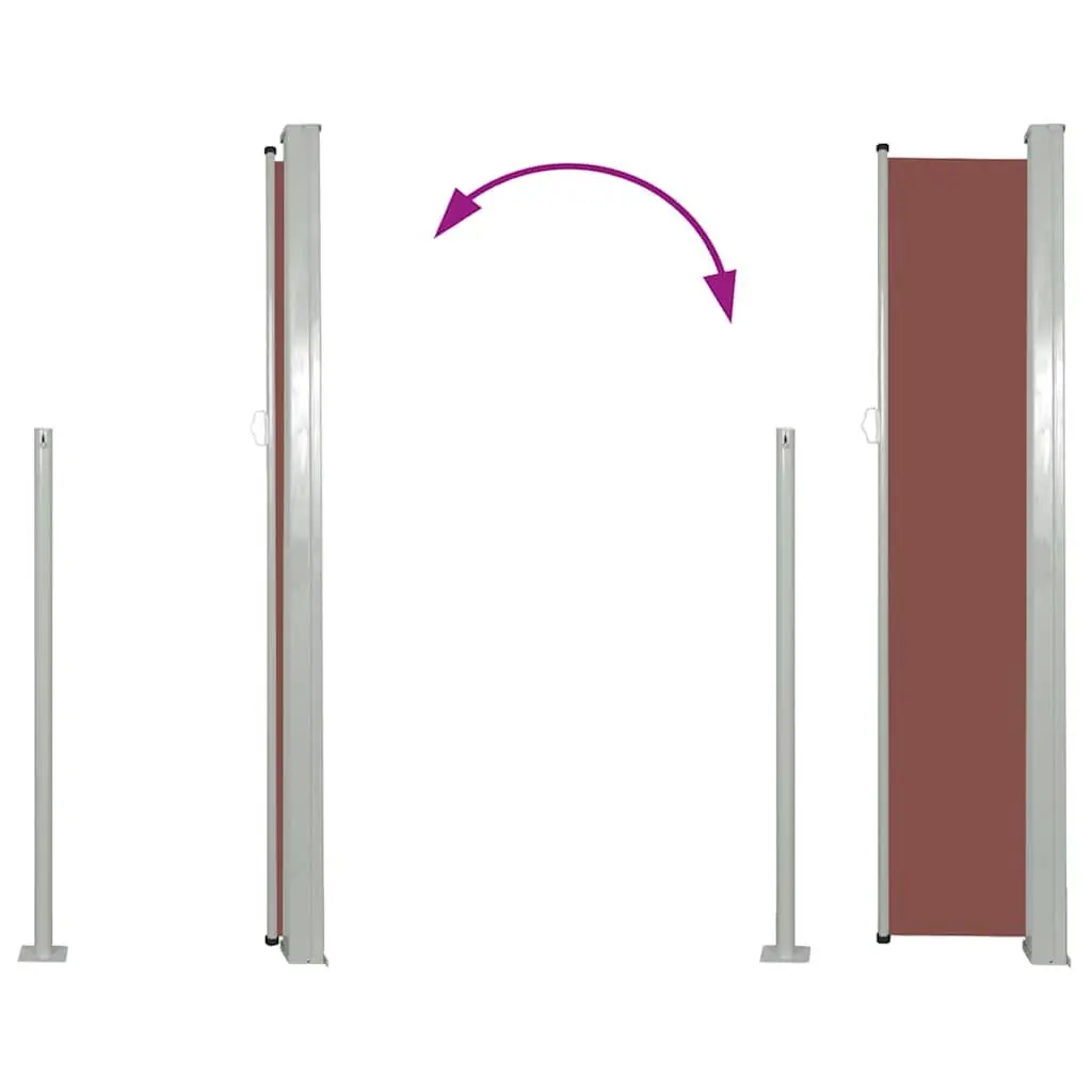 120 x 300 cm Retractable Side Awning in Brown