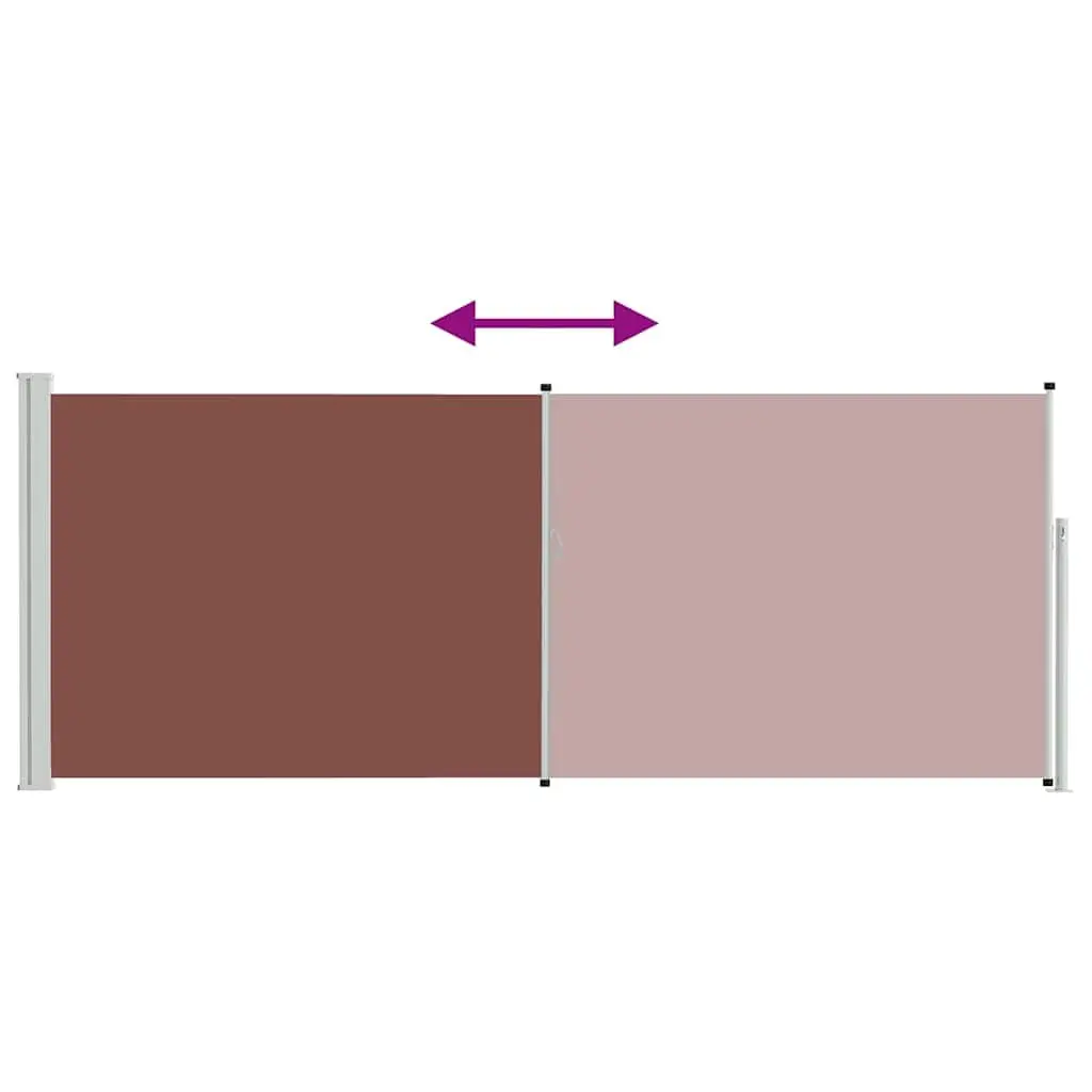 120 x 300 cm Retractable Side Awning in Brown