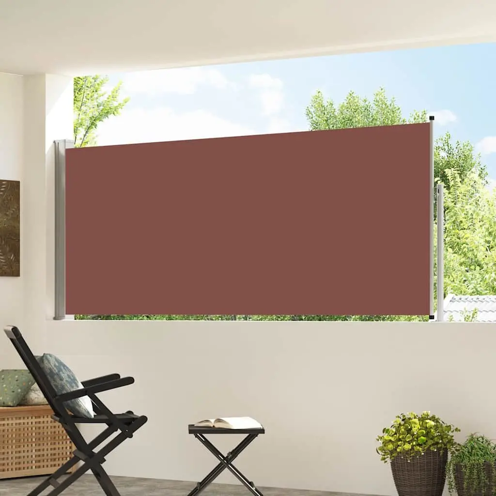 120 x 300 cm Retractable Side Awning in Brown