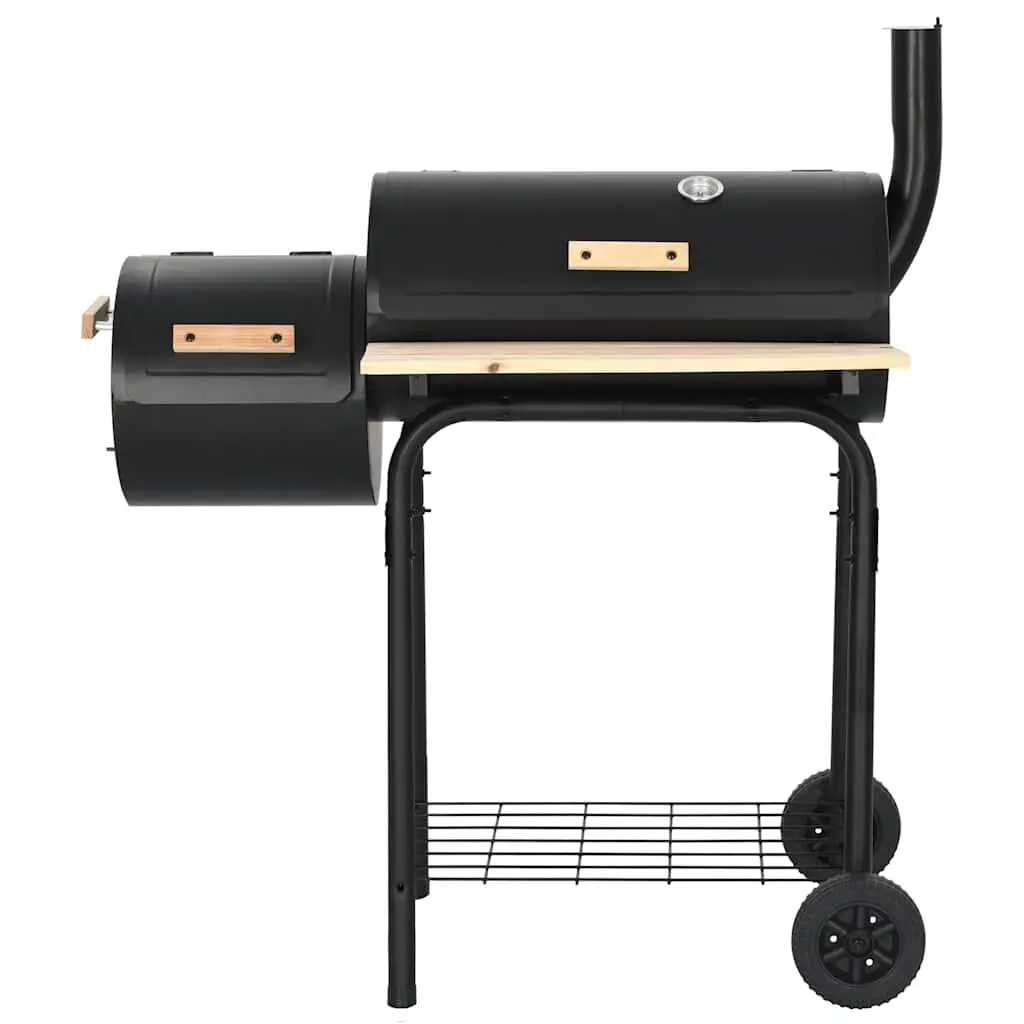 Charcoal BBQ Offset Smoker Grill with Firebox