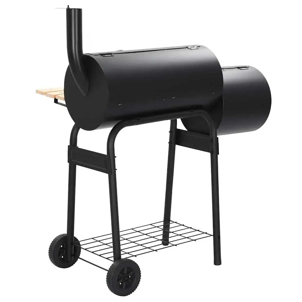 Charcoal BBQ Offset Smoker Grill with Firebox