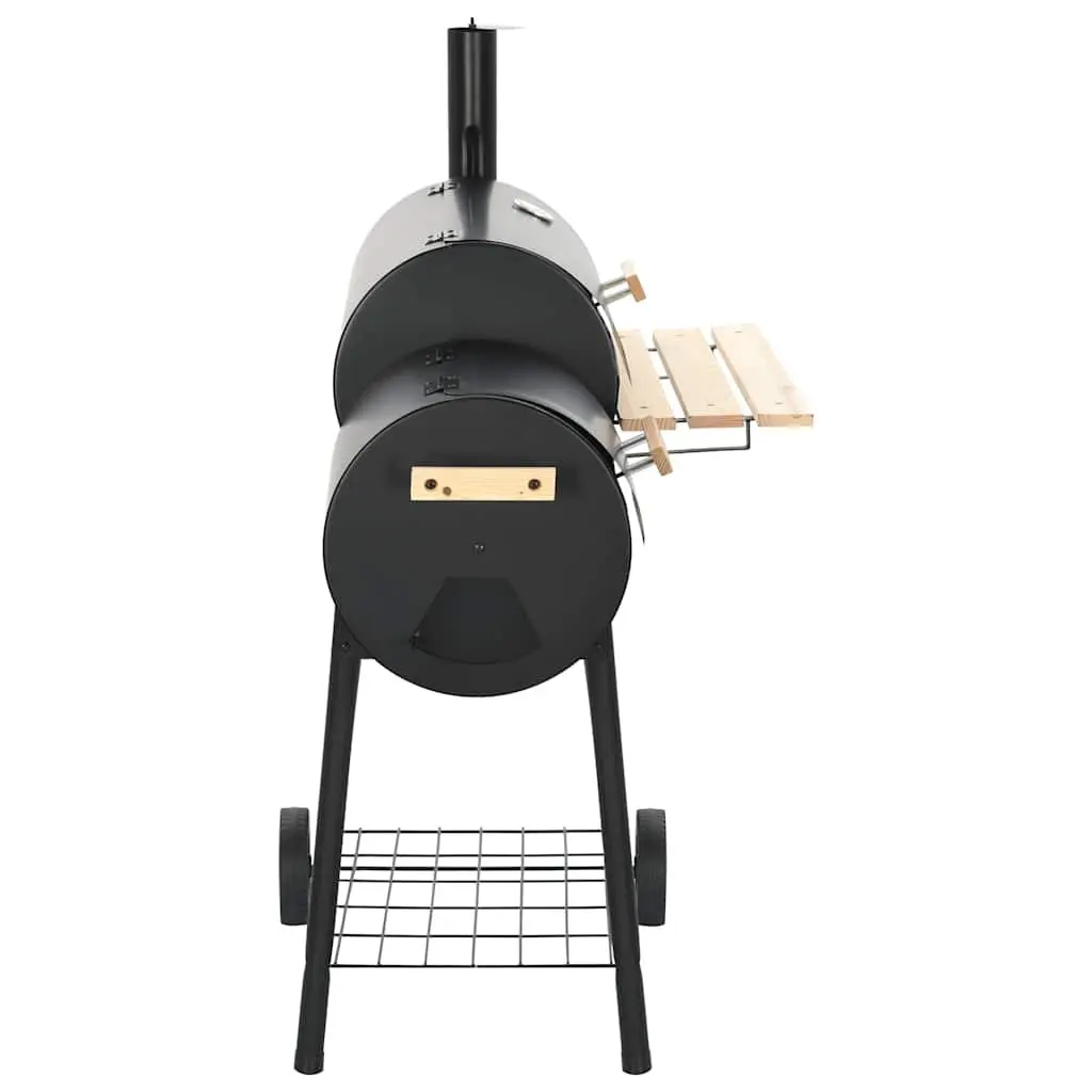 Charcoal BBQ Offset Smoker Grill with Firebox