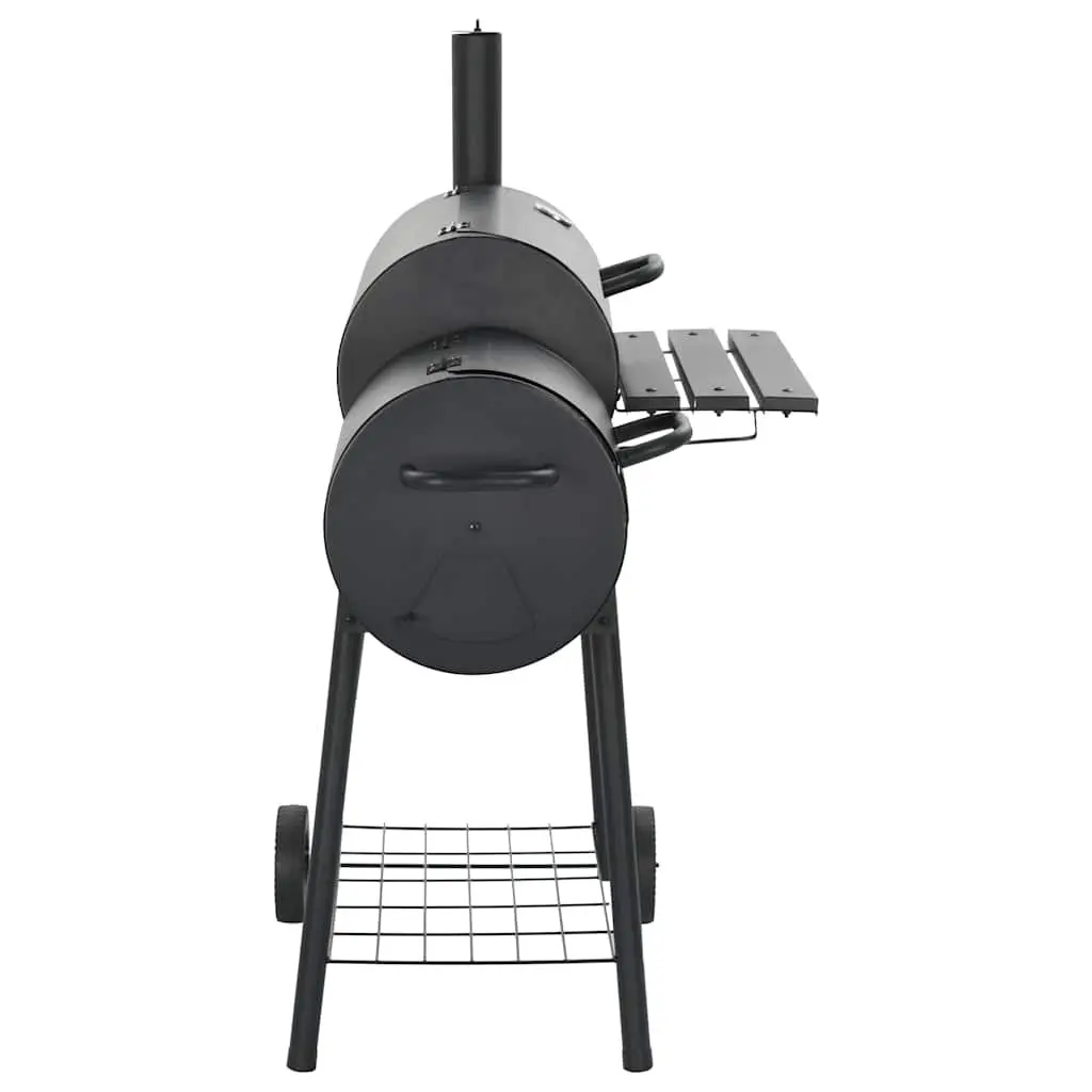 Black Charcoal Offset Smoker with Firebox