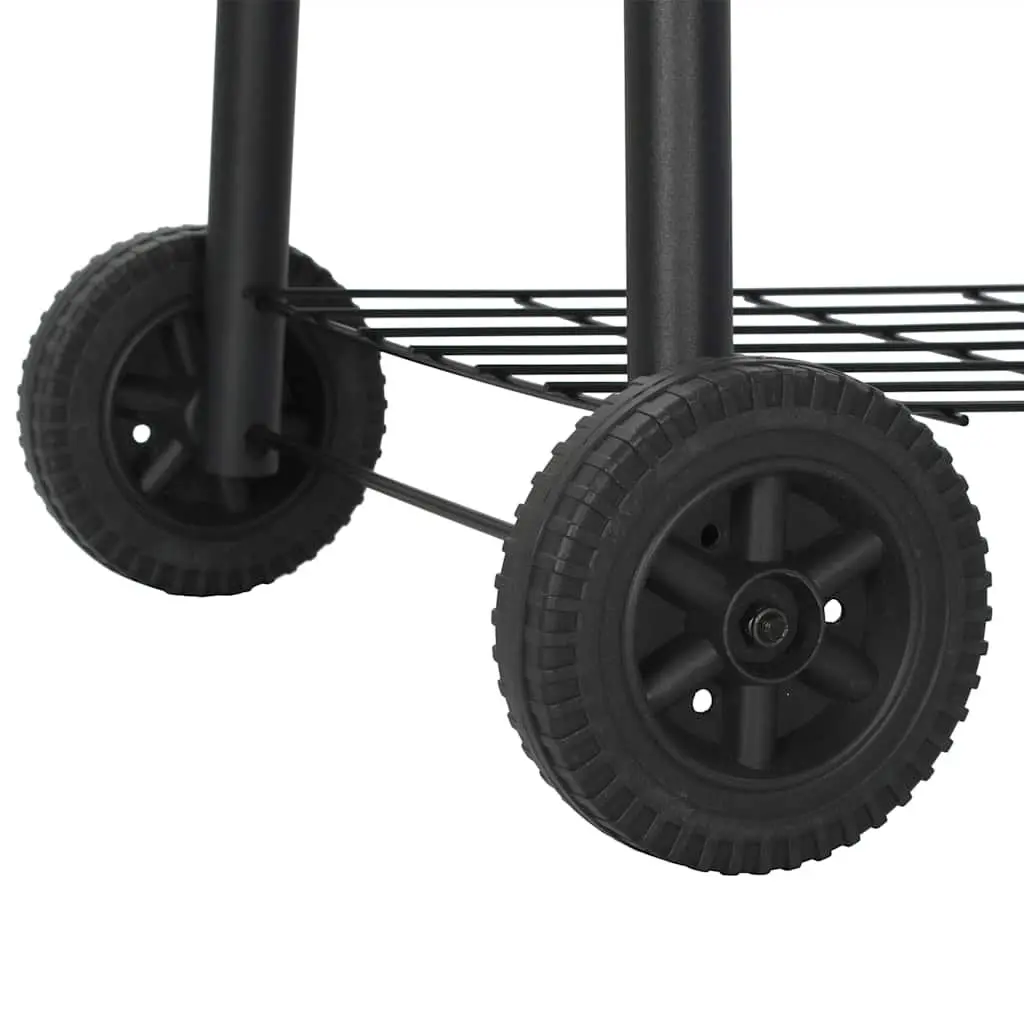 Black Charcoal Offset Smoker with Firebox