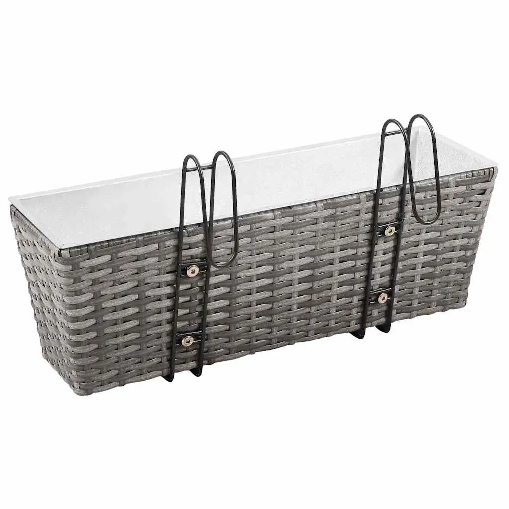 Grey Balcony Railing Planters 2 Pack 50cm