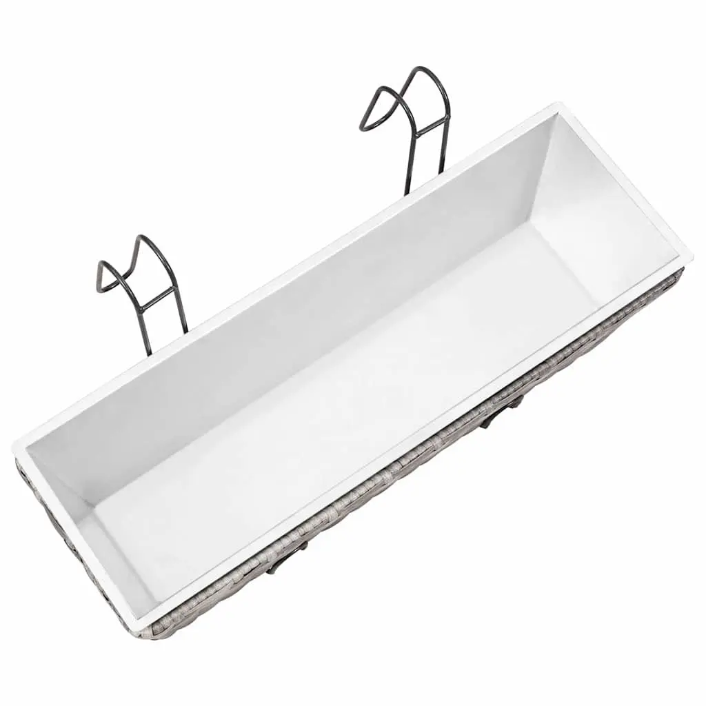Grey Balcony Railing Planters 2 Pack 50cm