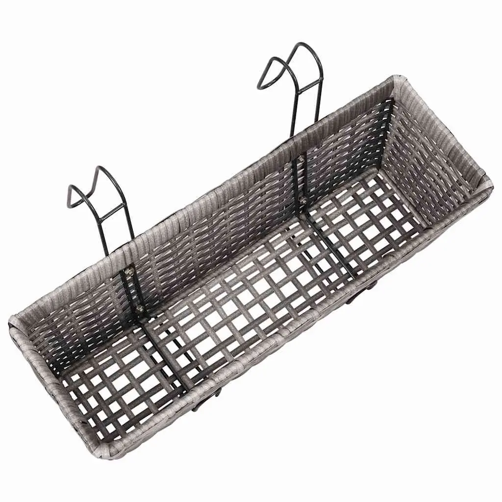 Grey Balcony Railing Planters 2 Pack 50cm