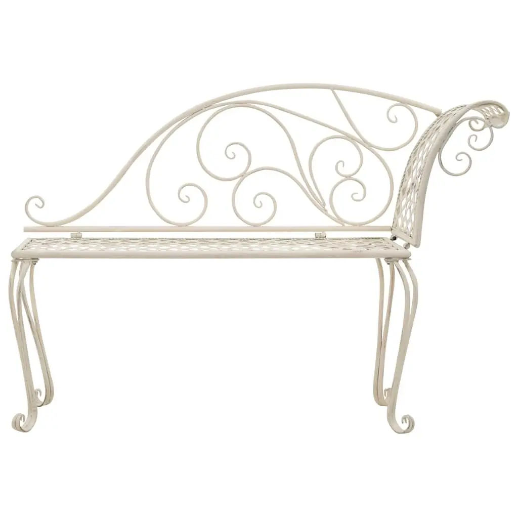 Outdoor Chaise Lounge 128cm Metal Frame White Patio Furniture