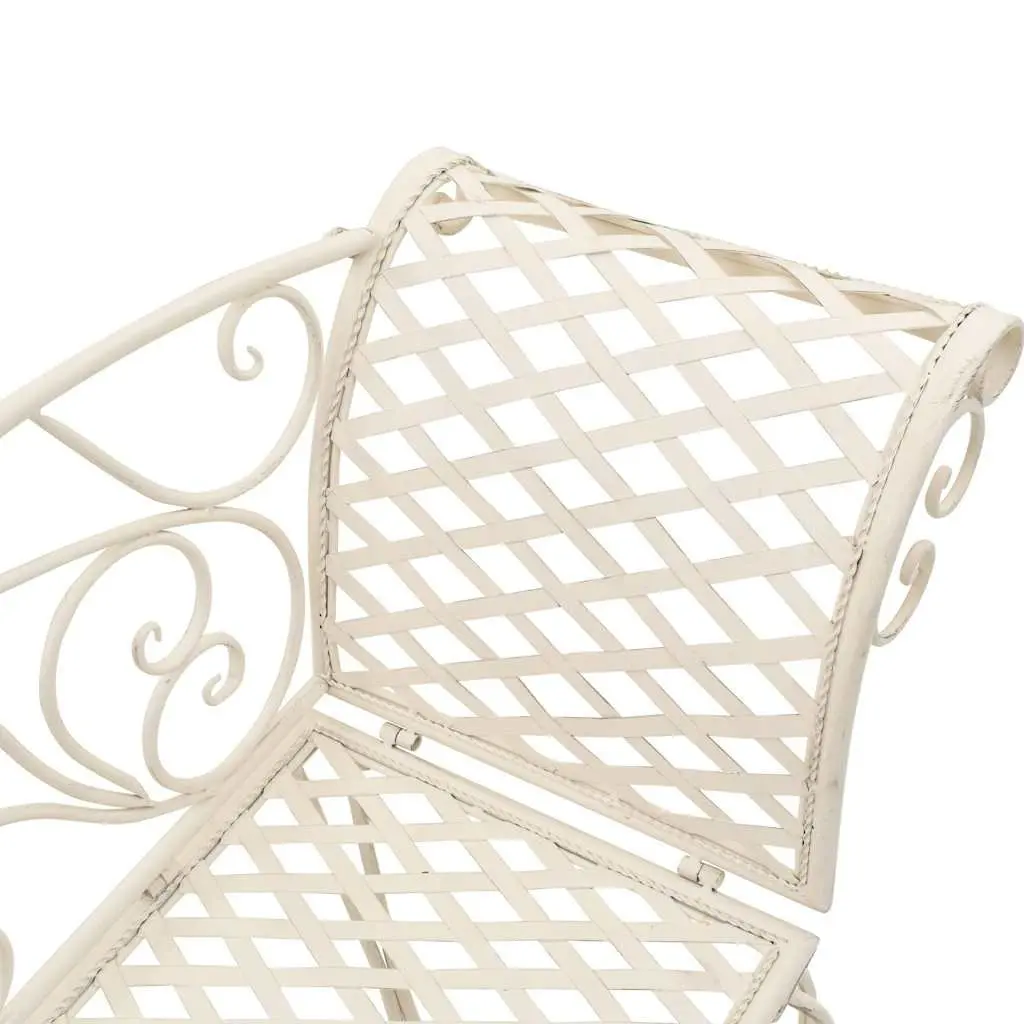 Outdoor Chaise Lounge 128cm Metal Frame White Patio Furniture