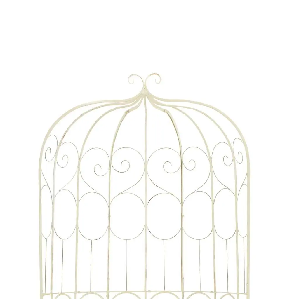 95cm Antique Style Wrought Iron Garden Bench in White
