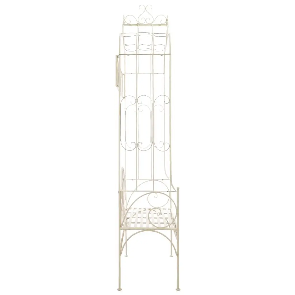 122cm White Iron Garden Bench for Outdoor Spaces
