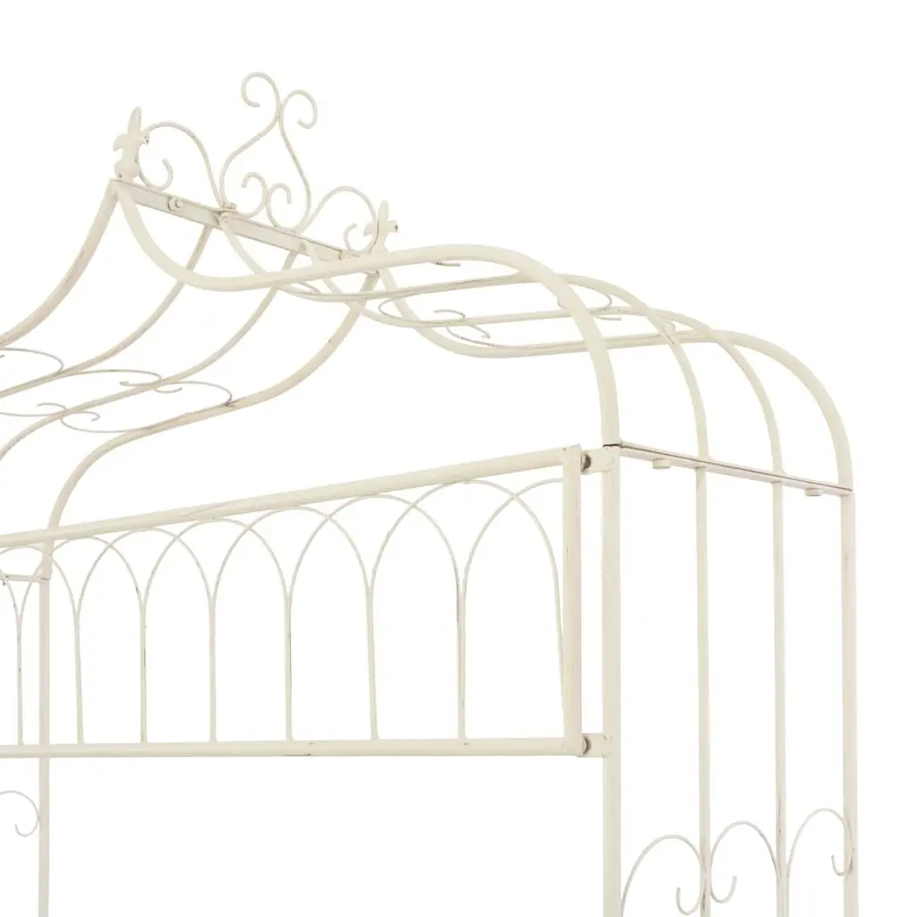 122cm White Iron Garden Bench for Outdoor Spaces