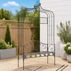 Durable Antique Brown Iron Outdoor Garden Bench 122cm