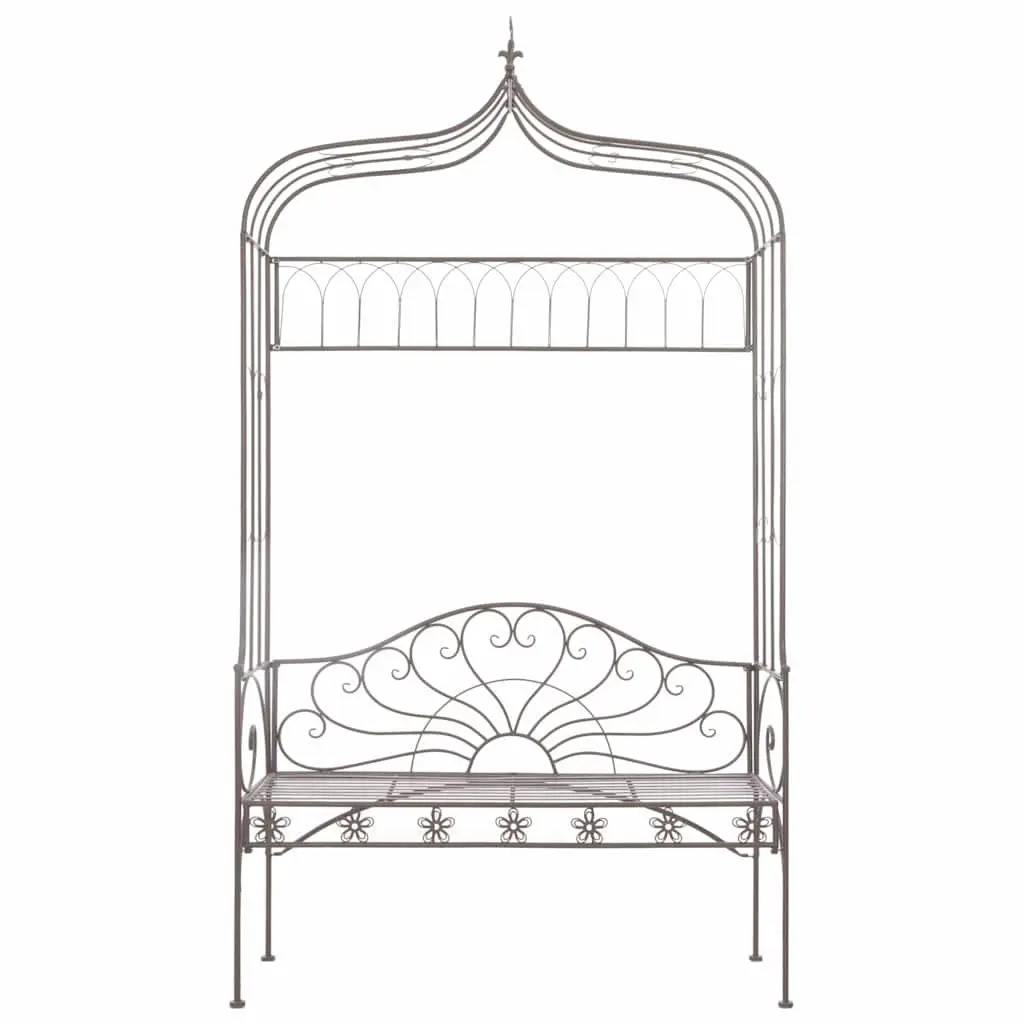 Garden Bench Wrought Iron 122cm Antique Brown