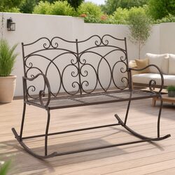 Sturdy Antique Brown Garden Bench 104cm for Outdoor Use