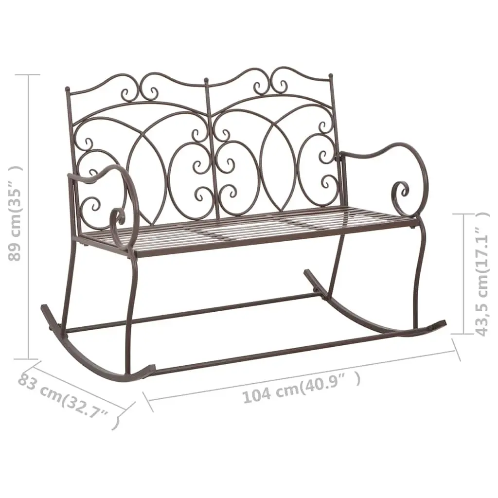 Antique Brown Garden Bench 104cm for Outdoor Use