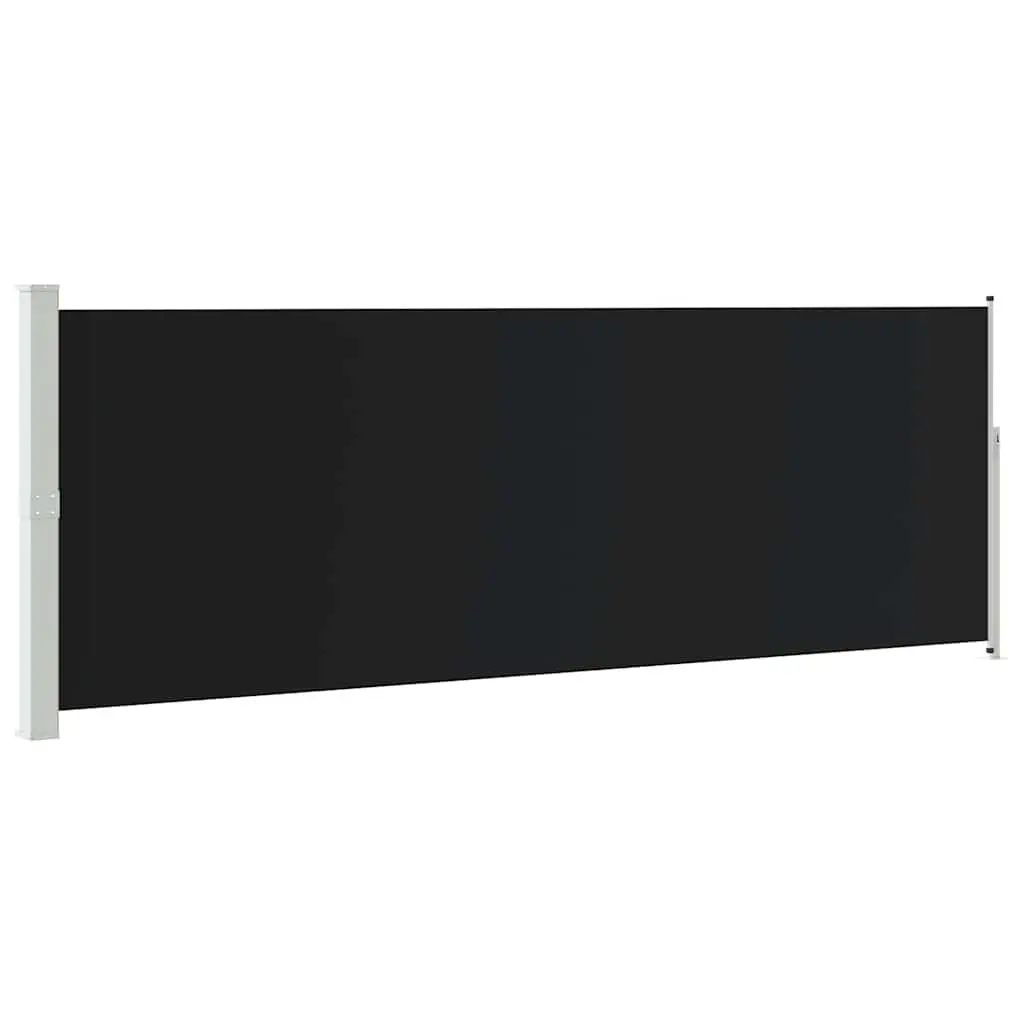 Retractable Side Awning Polyester 160 cm Black 500 cm