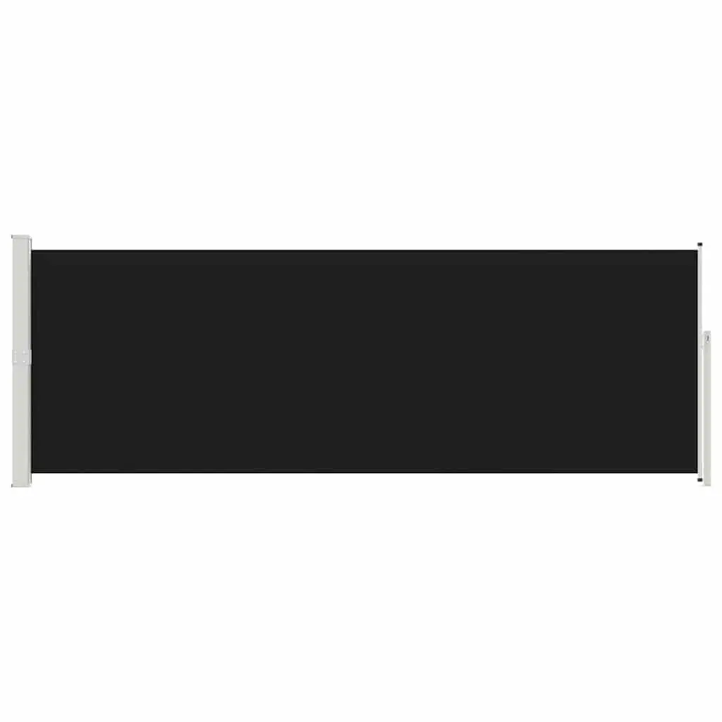 Retractable Side Awning Polyester 160 cm Black 500 cm