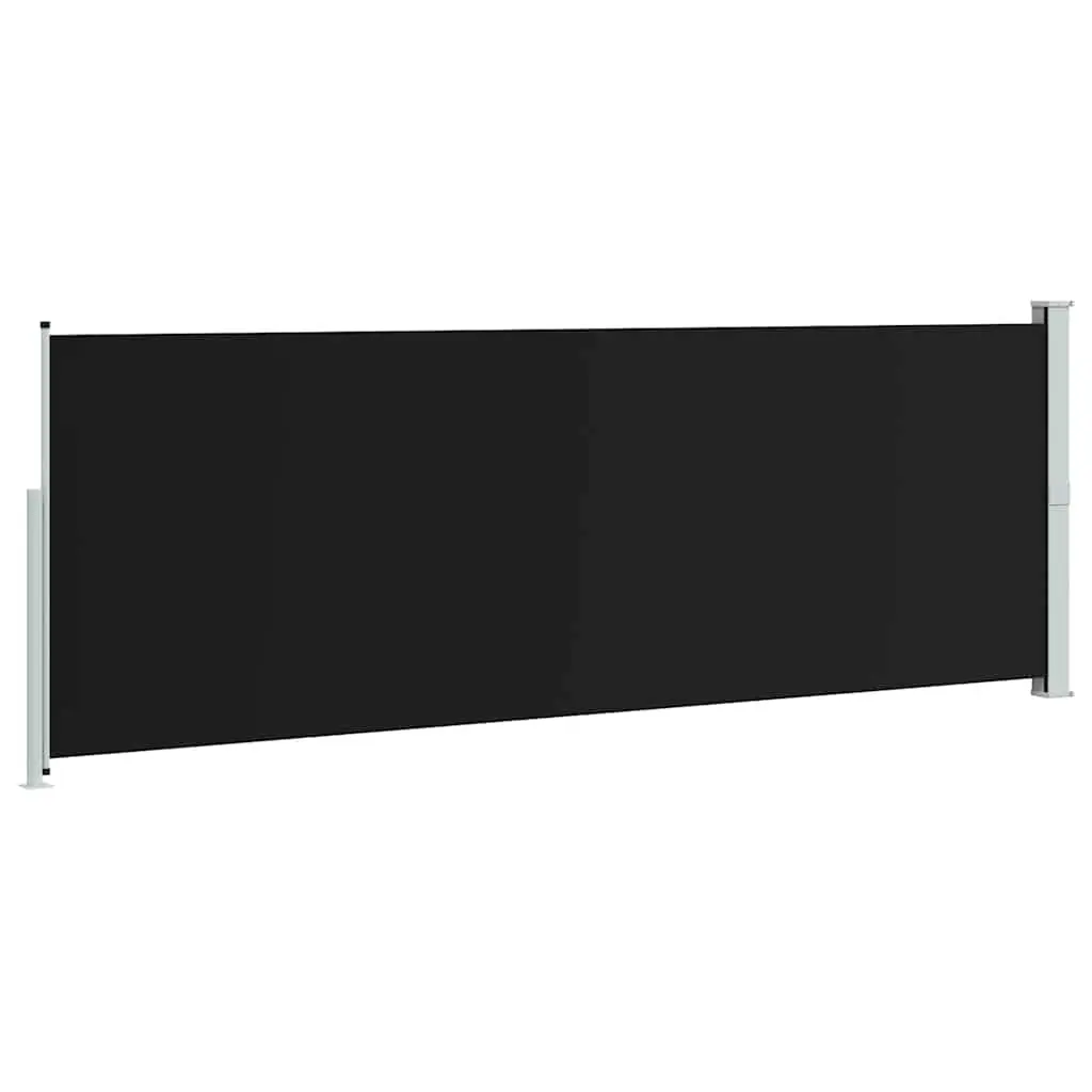 Retractable Side Awning Polyester 160 cm Black 500 cm