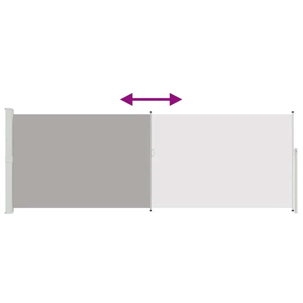 Grey Retractable Side Awning 160x500cm