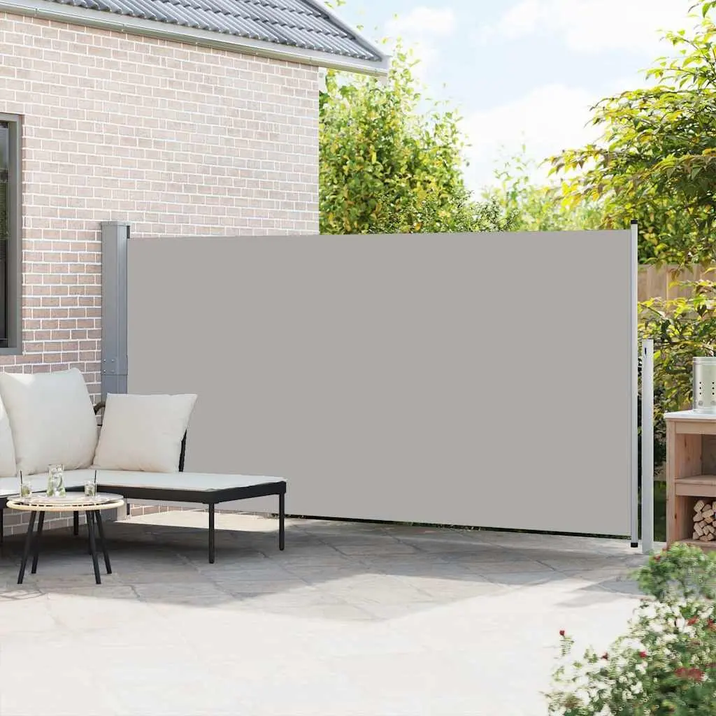 Grey Retractable Side Awning 160x500cm