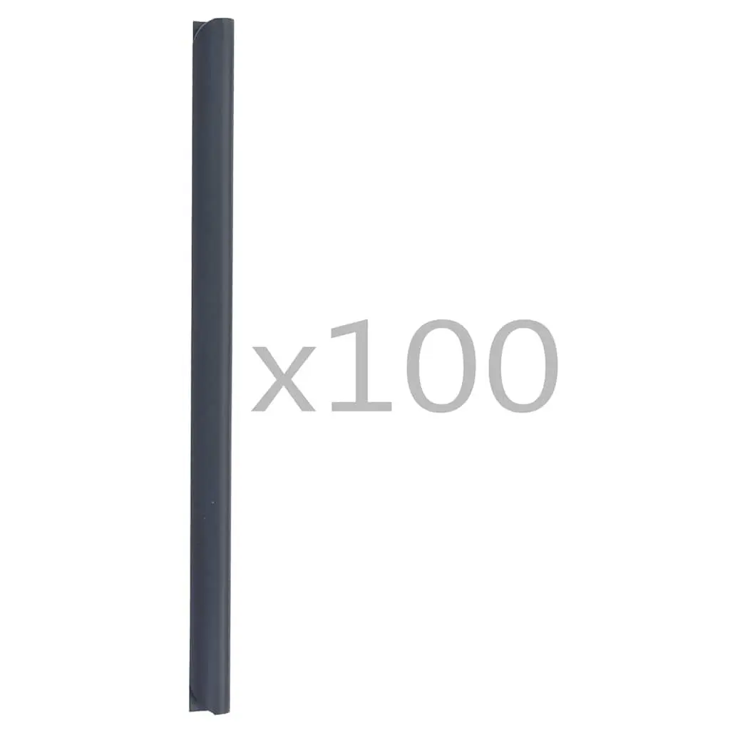 Fence Strip Clips PVC Anthracite 100 pcs Hardware Fixing Mounting Fasteners