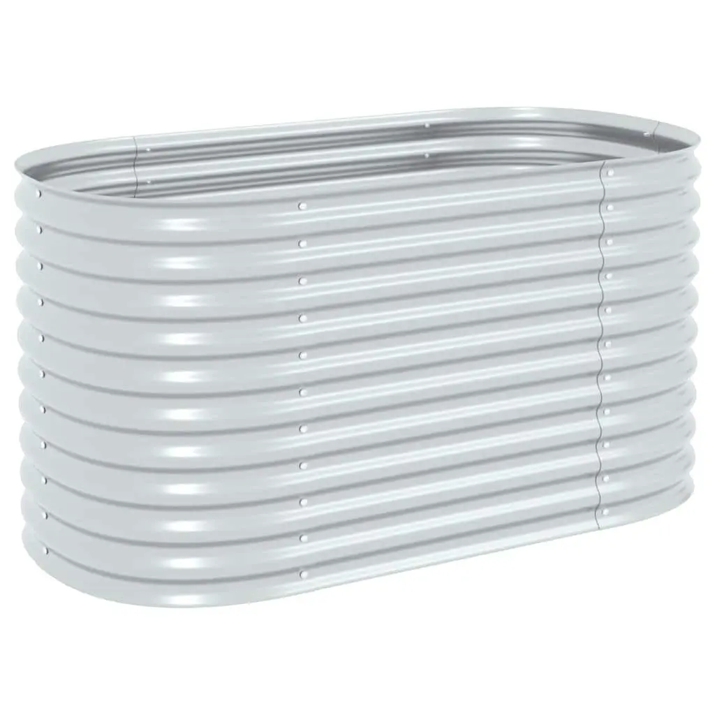 Raised Garden Bed Galvanised Steel 160x80x81 cm Silver
