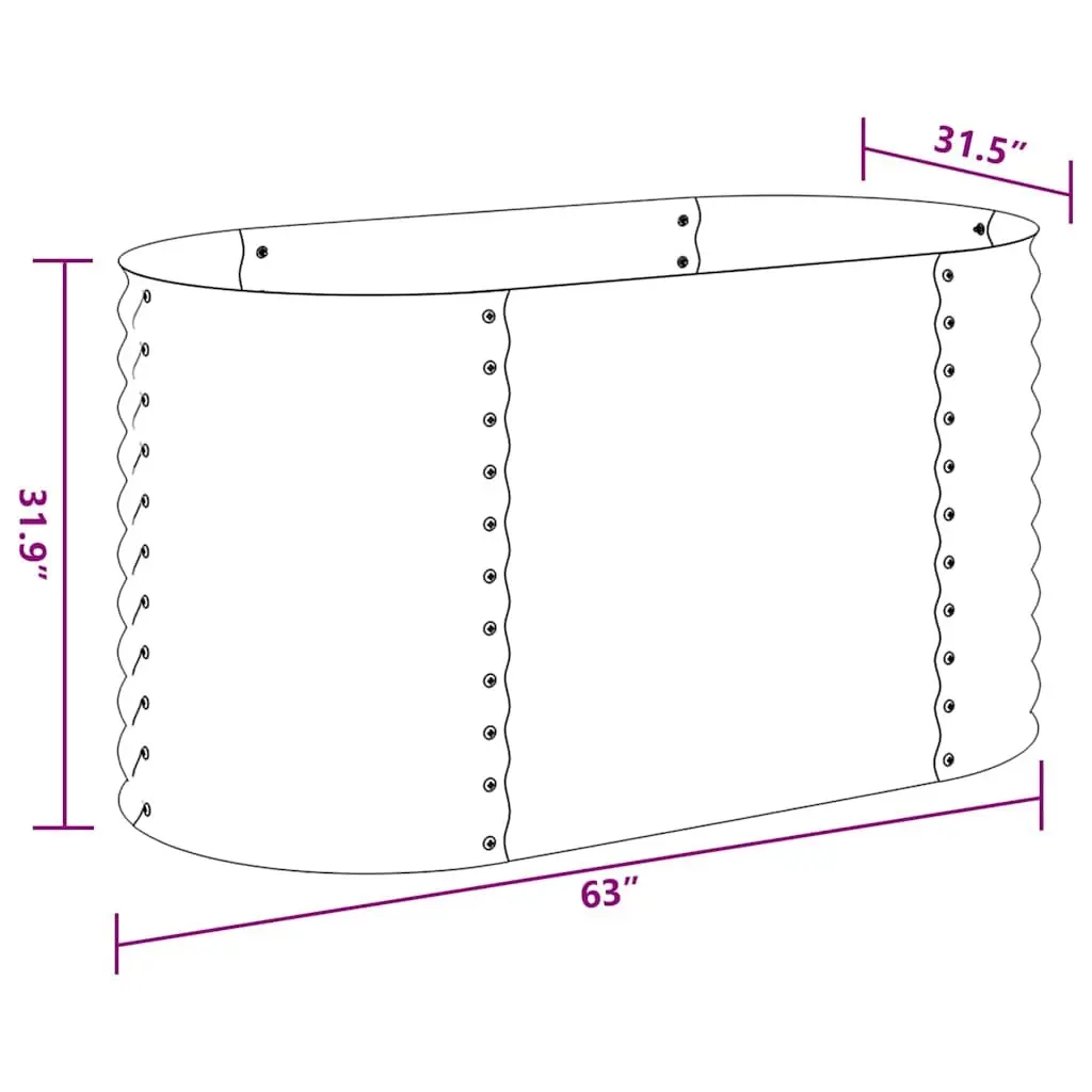 Raised Garden Bed Galvanised Steel 160x80x81 cm Silver