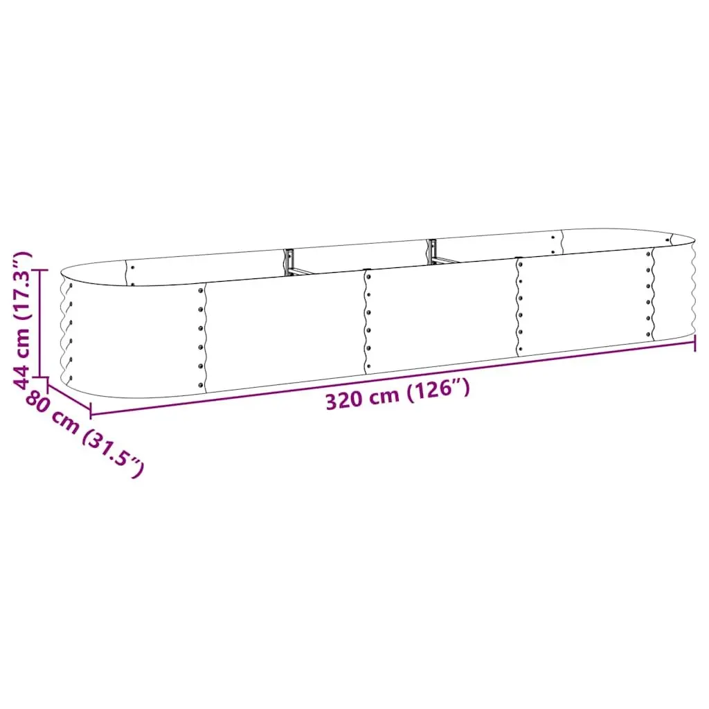 Raised Garden Bed 320x80x44cm for Outdoor Use