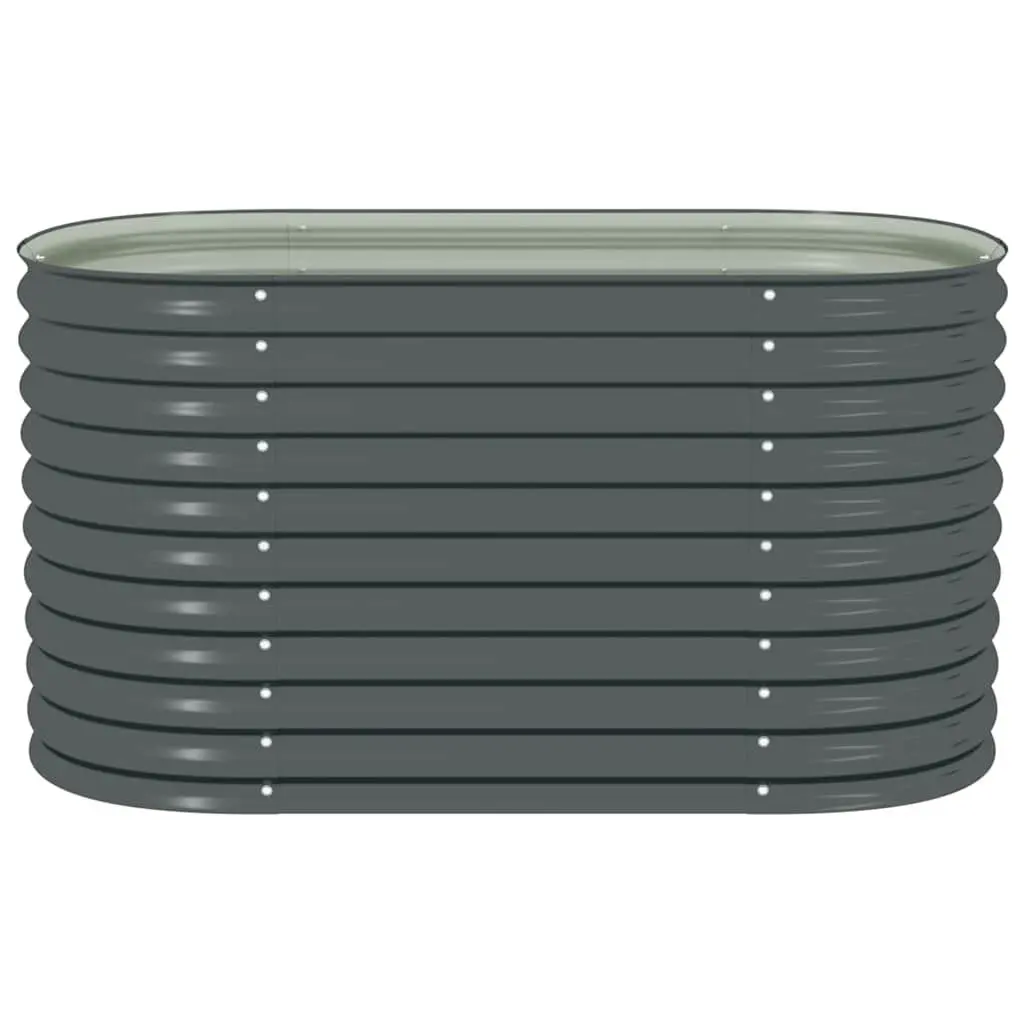 Raised Bed Planter Grey Galvanised Steel 160x80x81cm Outdoor Garden Balcony