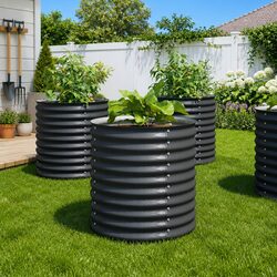 Durable Galvanised Steel Garden Raised Bed 80x80x81cm