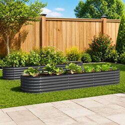 Superior Galvanised Steel Raised Garden Bed 320x80x44 cm