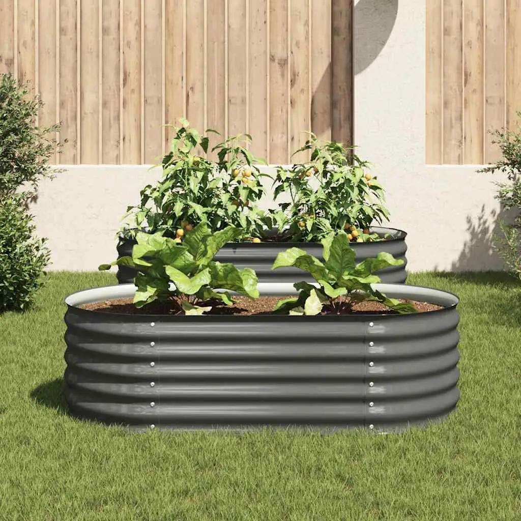 Galvanised Steel Garden Raised Bed 160x80x44 cm