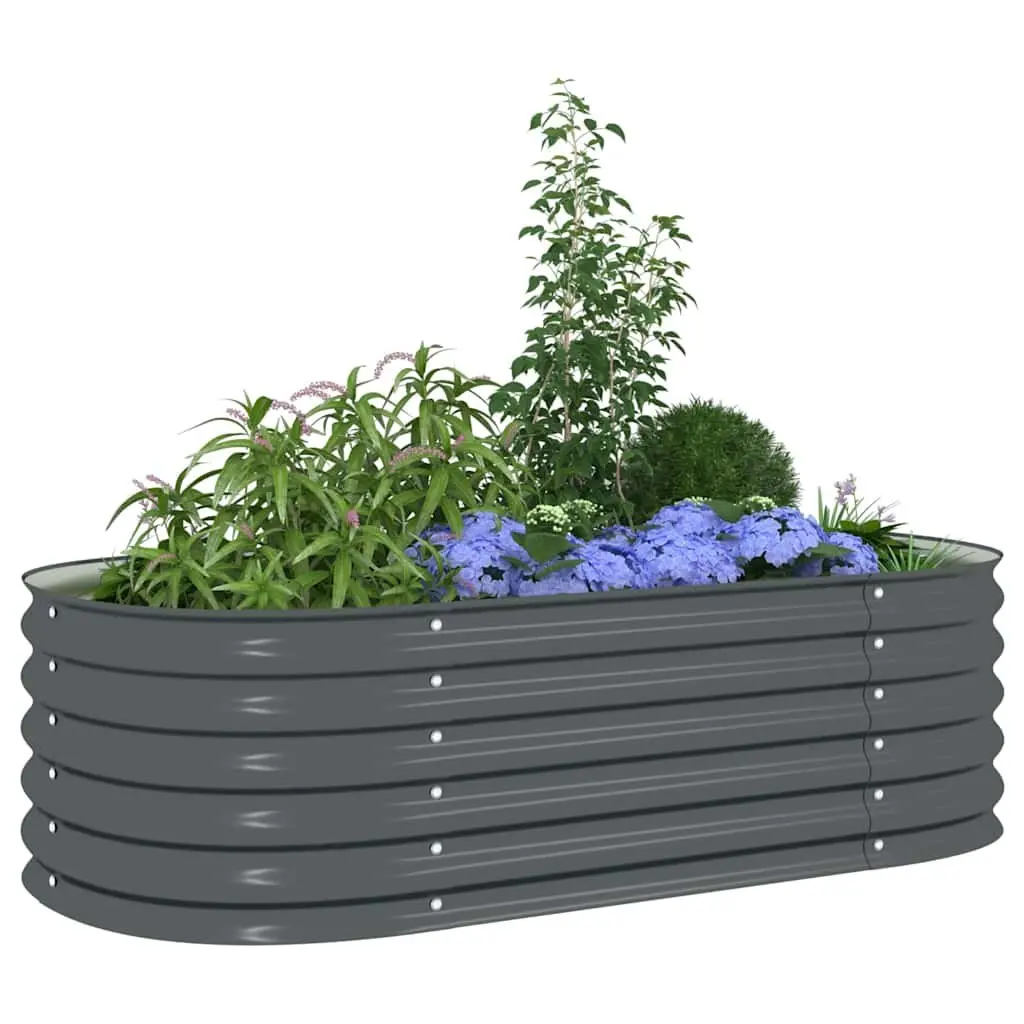 Galvanised Steel Garden Raised Bed 160x80x44 cm