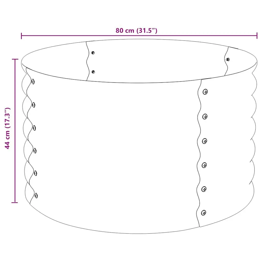 80x80x44 cm Galvanised Steel Raised Bed