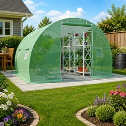 Sturdy 9m² Greenhouse with Galvanised Steel Frame