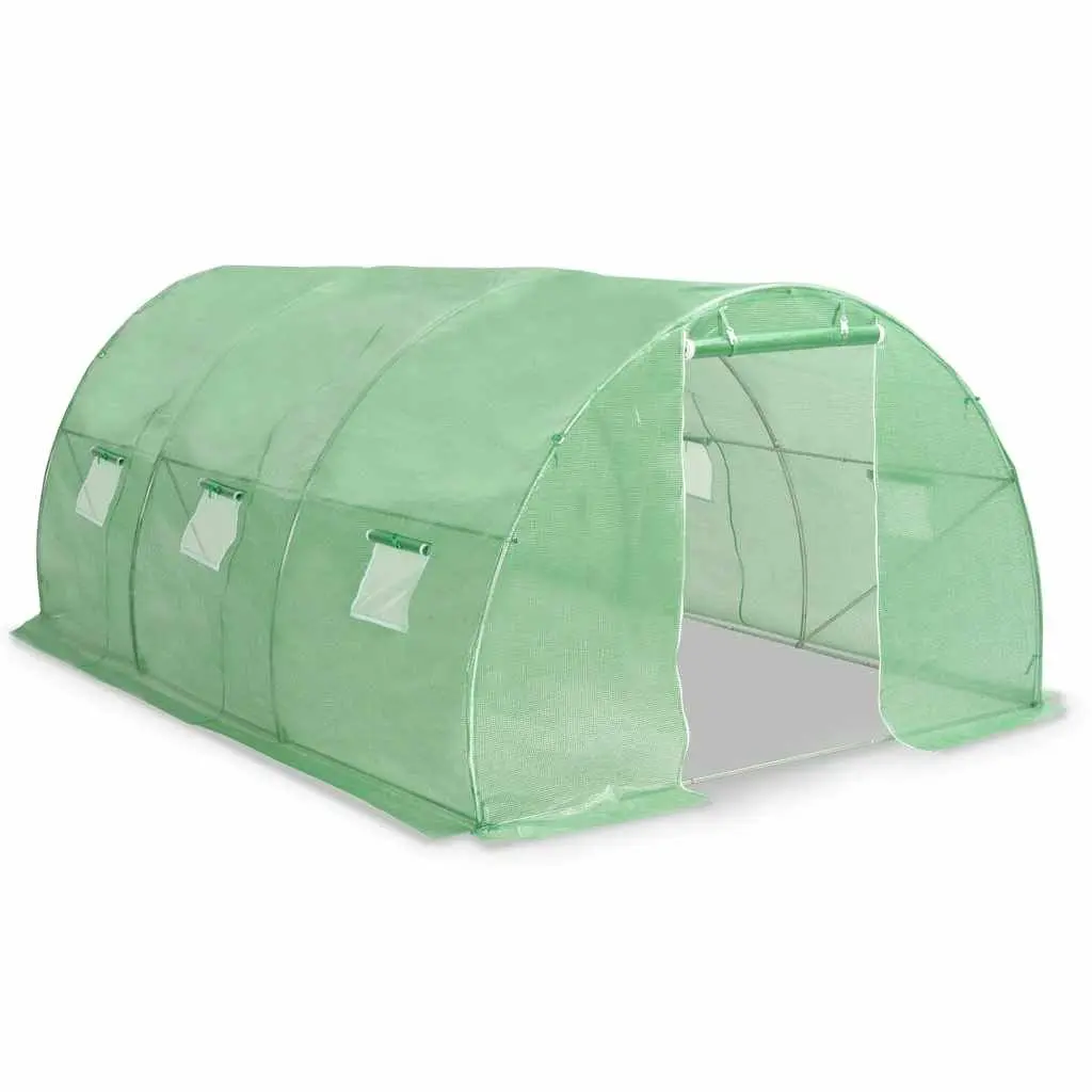 Greenhouse PE Mesh Fabric 450x300x200 cm Green Galvanised Steel Frame