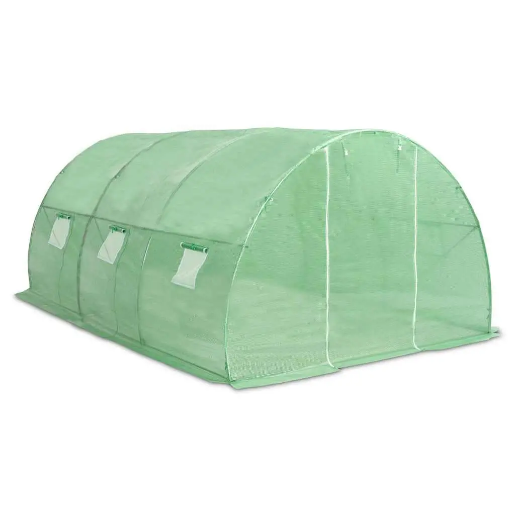 Greenhouse PE Mesh Fabric 450x300x200 cm Green Galvanised Steel Frame