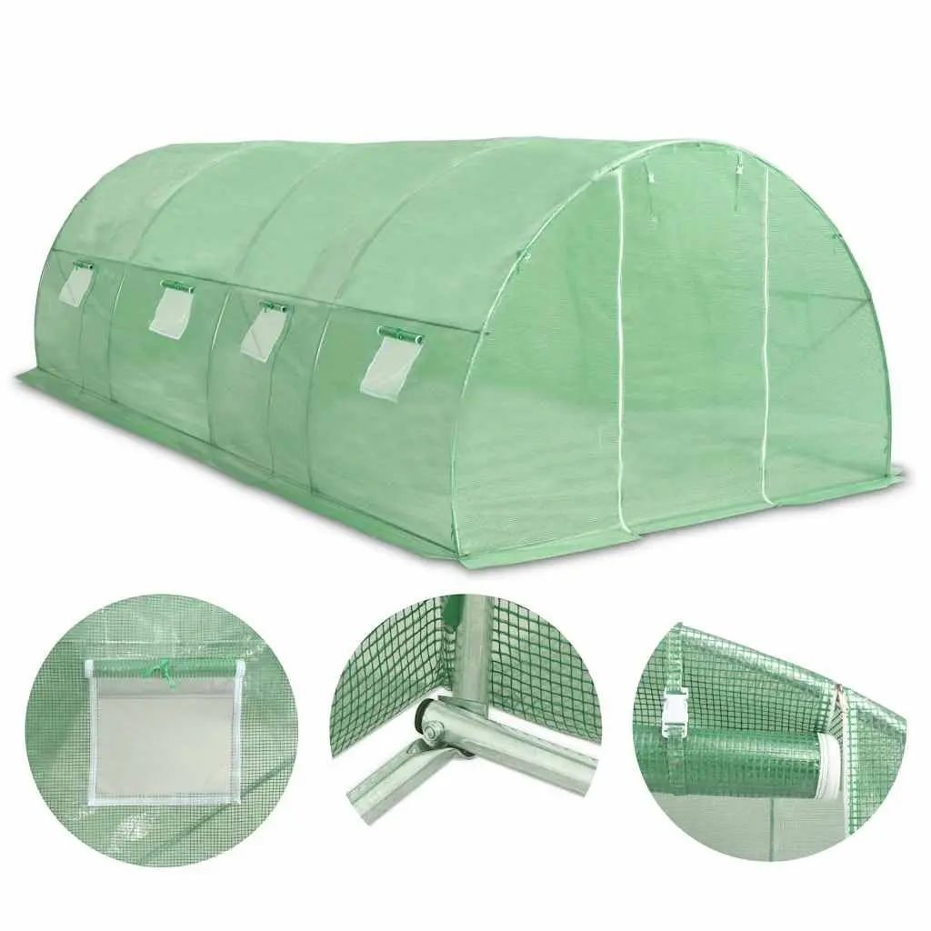 18 m² Greenhouse with Galvanised Steel Frame